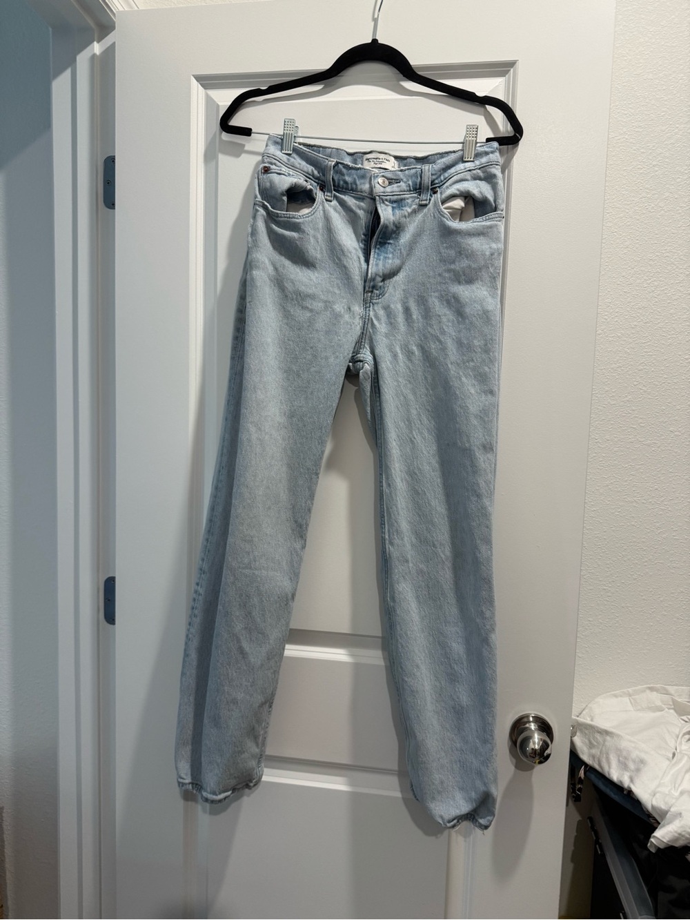 Abercrombie & Fitch light blue high-rise relaxed jeans